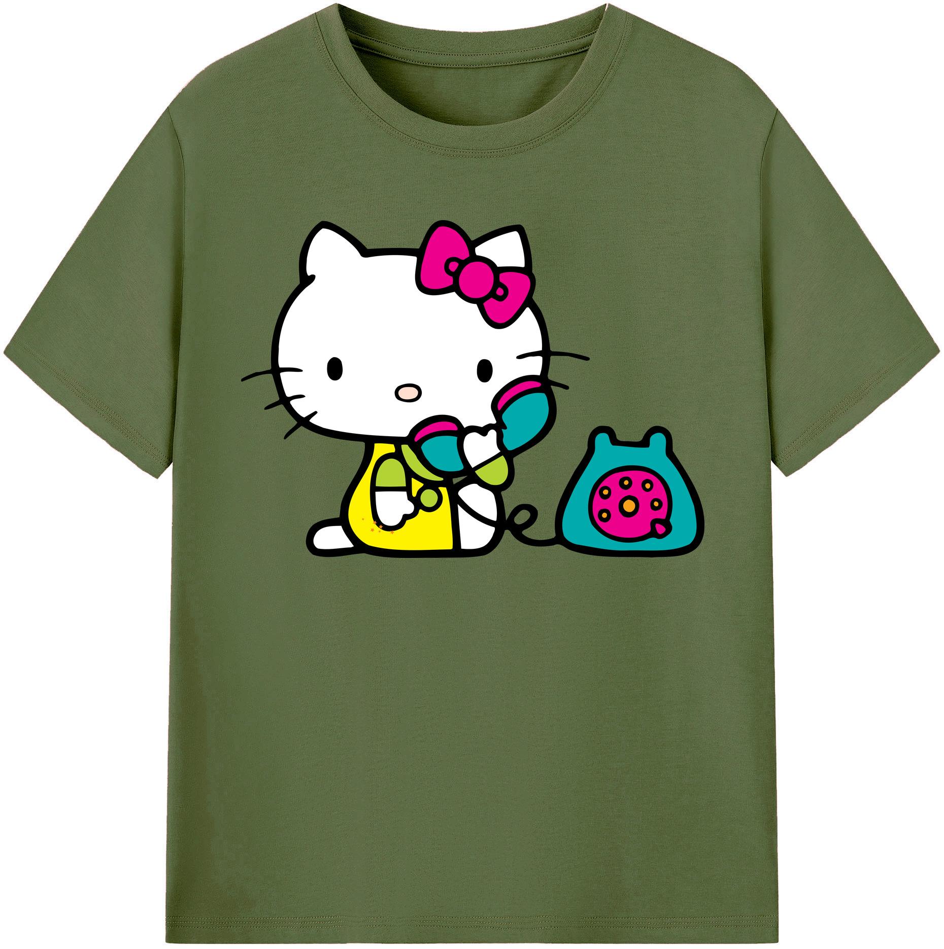 （画像用） Hello Kitty ハローキティ 綿100％半袖Tシャツ（フロントプリント）